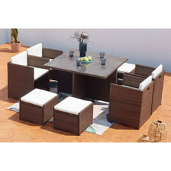 Concept Usine Miami 8 ensemble de meubles de jardin Marron, Blanc