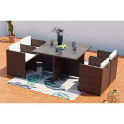 Concept Usine Miami 4 ensemble de meubles de jardin Marron, Blanc