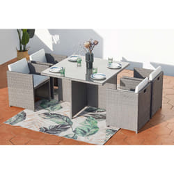 Concept Usine Miami 4 ensemble de meubles de jardin Gris, Blanc
