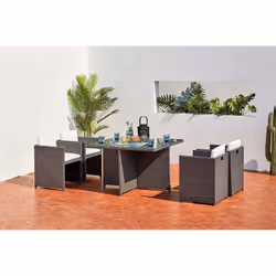 Concept Usine Miami 4 ensemble de meubles de jardin Gris, Blanc