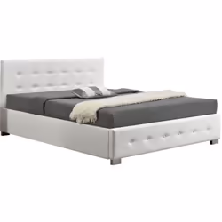 Moderne, raffine et design, le cadre de lit à rangement Newington possède un revêtement en PU blanc qui lui confère une touch ...