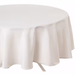 Une nappe au design sobre et élégant pouvant se nettoyer en toute simplicité. FICHE TECHNIQUE - Nappe ronde anti-taches en po ...