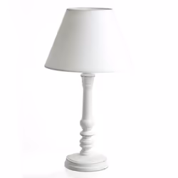 Atmosphera - Lampe Bois - H. 36 cm - Blanc