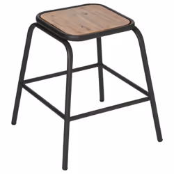 Tabouret Edena - Accacia et métal