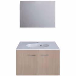 un pack complet comprenant un miroir, un plan de toilette, un meuble lave main. FICHE TECHNIQUE - Le pack comprend : - 1 Miro ...