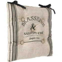 Galette de chaise - ATMOSPHERA - 40 x 40 cm - Polyester - Gris - Intérieur