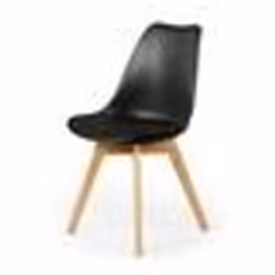 The Home Deco Factory - Chaise scandinave avec coussin - H. 83 cm - Noir