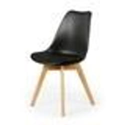 The Home Deco Factory - Chaise scandinave avec coussin - H. 83 cm - Noir
