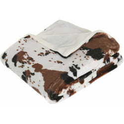 Plaid Vache - 130 x 160 cm et marron