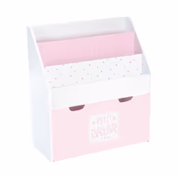 Bibliothèque avec bac de rangement sur roulettes - 62 x 70 cm - Rose