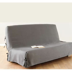 Atmosphera - Housse pour clic-clac à nouettes Olive- 140 x 200 cm - 200 x 140 - Gris clair