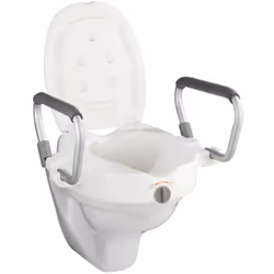 Soulagez vos hanches et genoux grâce à ce rehausseur d'abattant WC muni de poignées offrant plus de confort et sécurité. FICH ...