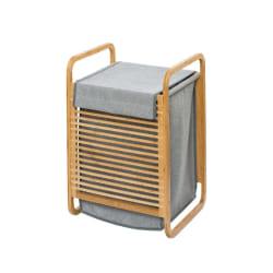 Wenko Panier à Linge Bahari - Bambou Gris