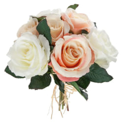 Bouquet de 7 Roses - Blanc/Rose
