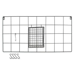 The Home Deco Factory - Support mural filaire en métal avec panier et crochets - L. 60 x l. 30 cm - Noir