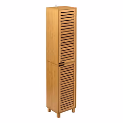 Colonne de salle de bain en bambou Sicela - 34 x H. 170 cm - Marron naturel