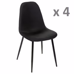 Lot de 4 - Chaise Nokas - Pied en métal