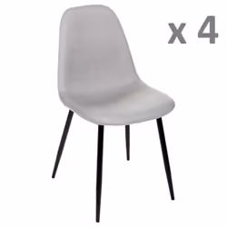 Lot de 4 - Chaise Nokas - Pied en métal