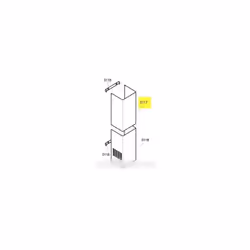 Cheminée partie supérieure pour Hotte. Référence de la pièce : 360533, Marque : SIEMENS. Couleur de la pièce : Blanc.