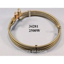 Résistance de four circulaire 2500W pour four BRANDT - Dimensions 195 x 180mm