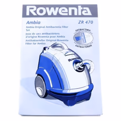 Sachet de 6 sacs ambia pour Aspirateur ROWENTA ZR470. Contenu: 5x sacs d'aspirateur en papiers et 1 micro-filtre.