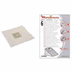 Lot 6 sacs + filtre BOOGY PRINCIPIO GIMINI pour aspirateur MOULINEX A26B09 Appareils compatibles : [ASPIRATEUR MOULINEX: ] CE ...