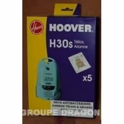 Sachet de sacs - HOOVER - H30S - Antibactérien - Compatible avec plusieurs modèles - Pièce dorigine