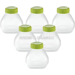 6 Bouteilles à yaourt à boire - SEB - Pour yaourtières - Vert