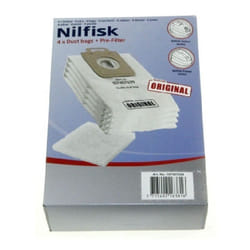 Nilfisk - Boite de 4 sacs Hygiene + pre filtre power (155717-50514) (1470416500, 128389187) Aspirateur philips