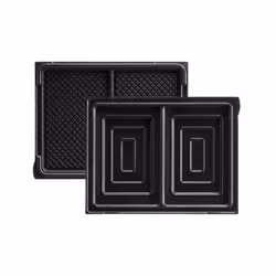 Jeu de plaques croque-monsieur pour Gaufrier. Référence de la pièce : 020422, Marque : LAGRANGE. Couleur de la pièce : Noir.