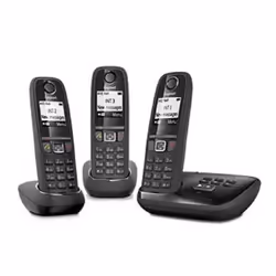 Téléphone - Gigaset - AS470A - Pack TRIO - Répondeur intégré - Noir - 3 combinés