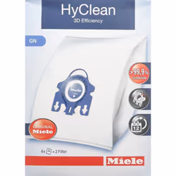 Sacs GN HyClean 3D pour Aspirateur MIELE 9917730. Contenu: 8 sacs d'aspirateur en microfibre, 1 filtre.