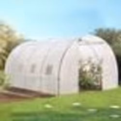 IDMARKET Serre tunnel de jardin 12M² blanche gamme maraîchère ZEBRA 4x3M