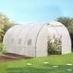IDMARKET Serre tunnel de jardin 12M² blanche gamme maraîchère ZEBRA 4x3M