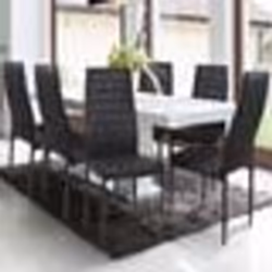 IDMARKET Lot de 6 chaises ROMANE noires pour salle à manger