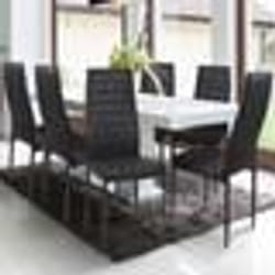 IDMARKET Lot de 6 chaises ROMANE noires pour salle à manger