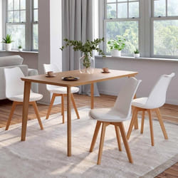 IDMARKET Lot de 4 chaises de salle à manger SARA scandinaves blanc