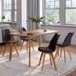 IDMARKET Lot de 4 chaises scandinaves SARA noires pour salle à manger