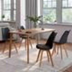 IDMARKET Lot de 4 chaises scandinaves SARA noires pour salle à manger