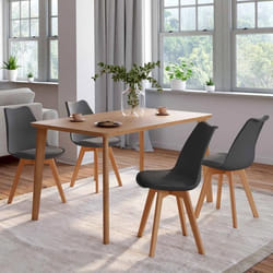 IDMARKET Lot de 4 chaises de salle à manger SARA scandinaves gris