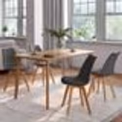 IDMARKET Lot de 4 chaises scandinaves SARA gris foncé pour salle à manger