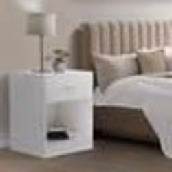 IDMARKET Lot de 2 tables de chevet OLGA 1 tiroir avec niche bois blanc