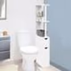 IDMARKET Meuble WC étagère bois WILLY 2 portes blanc
