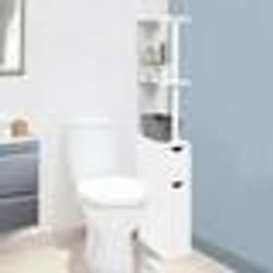 IDMARKET Meuble WC étagère bois WILLY 2 portes blanc