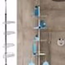 IDMARKET Etagère dangle de douche télescopique en acier inoxydable