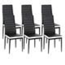 IDMARKET Lot de 6 chaises ROMANE noires bandeau blanc pour salle à manger