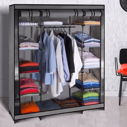 IDMARKET Armoire de rangement penderie pliable vêtements en tissu PARIS dressing XXL