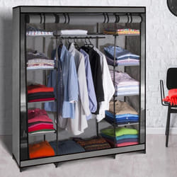 IDMARKET Armoire de rangement penderie pliable vêtements en tissu PARIS dressing XXL