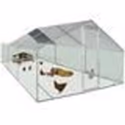 IDMARKET Enclos poulailler 18 m² parc grillagé 6x3 M acier galvanisé