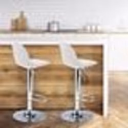 IDMARKET Lot de 2 tabourets de bar KARL design blanc